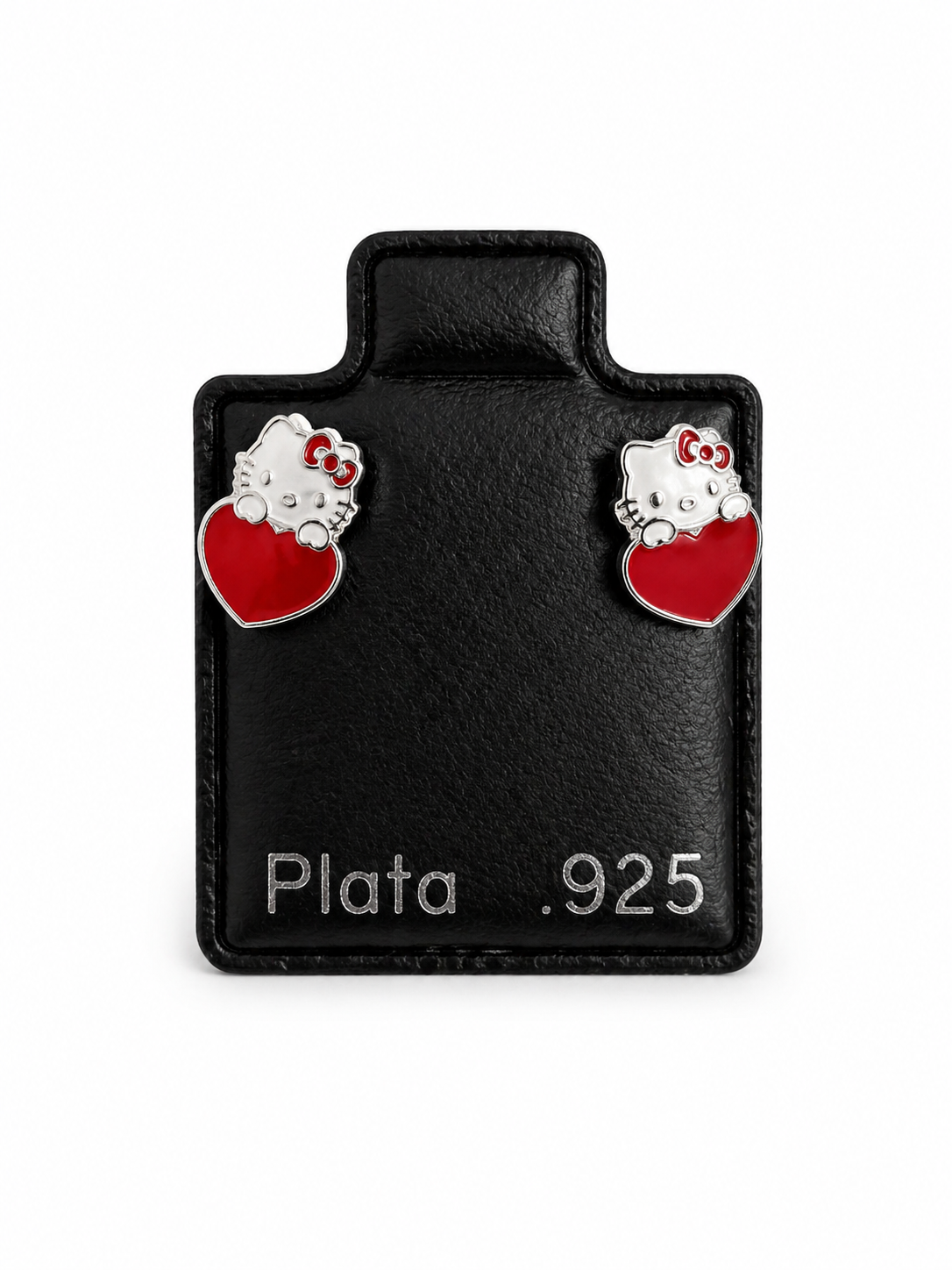 Aretes de Plata .925 Hello Kitty Corazón Rojo 1 PLT00008