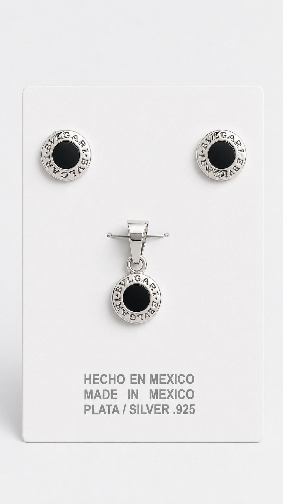 Juego de Aretes y Dije Tipo bulgary 300 1 PLT000