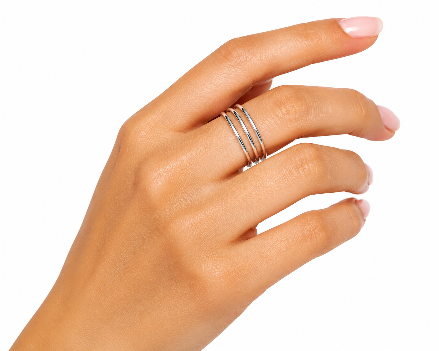 anillo ligero 3 hilos plata 925 120 2 PTL00017
